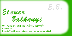 elemer balkanyi business card